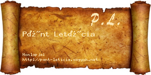 Pánt Letícia névjegykártya